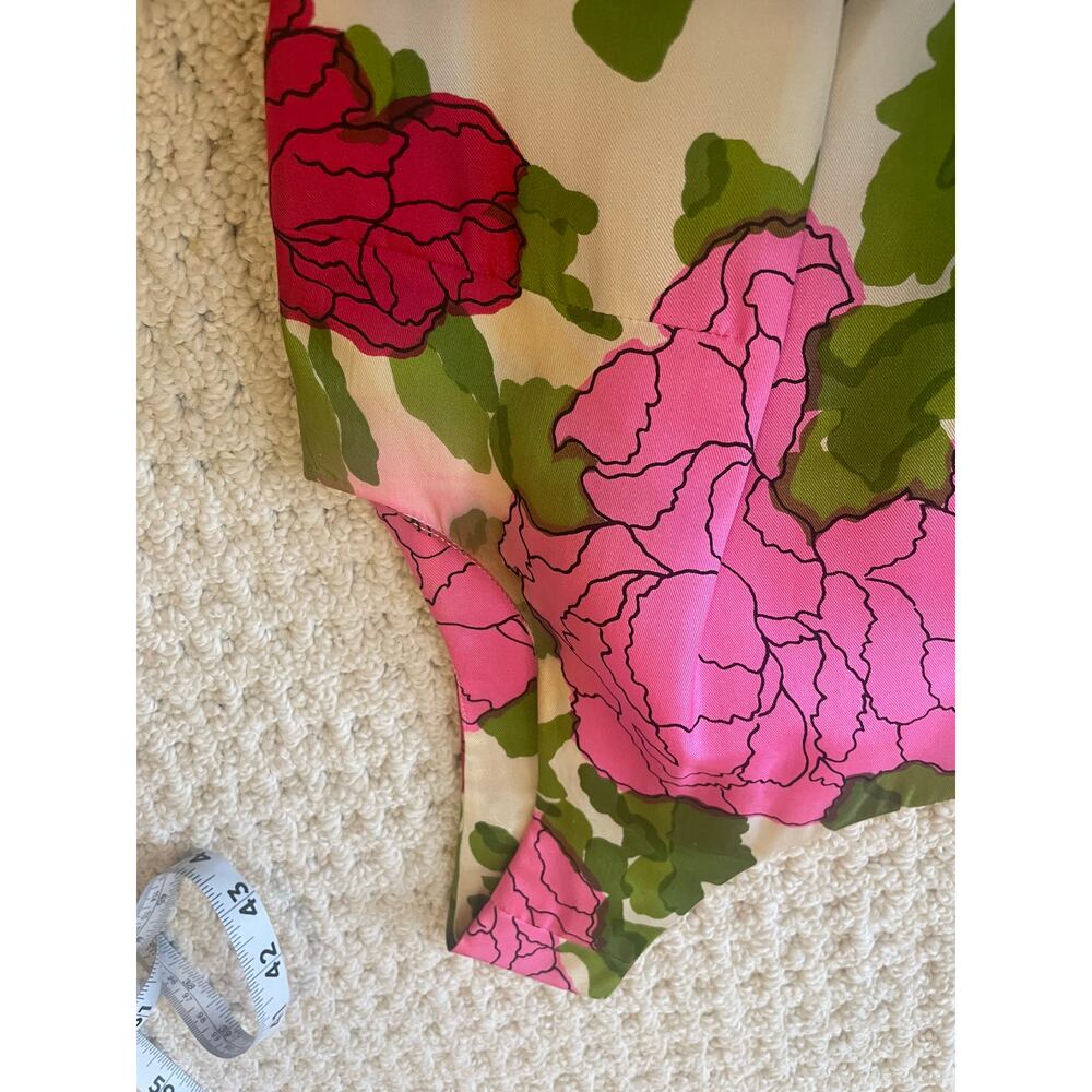 Vintage Ben Barrack 50s 60s Silk Floral Sheath Dress Bolero 2pc ILGWU Pink - Picture 10 of 11